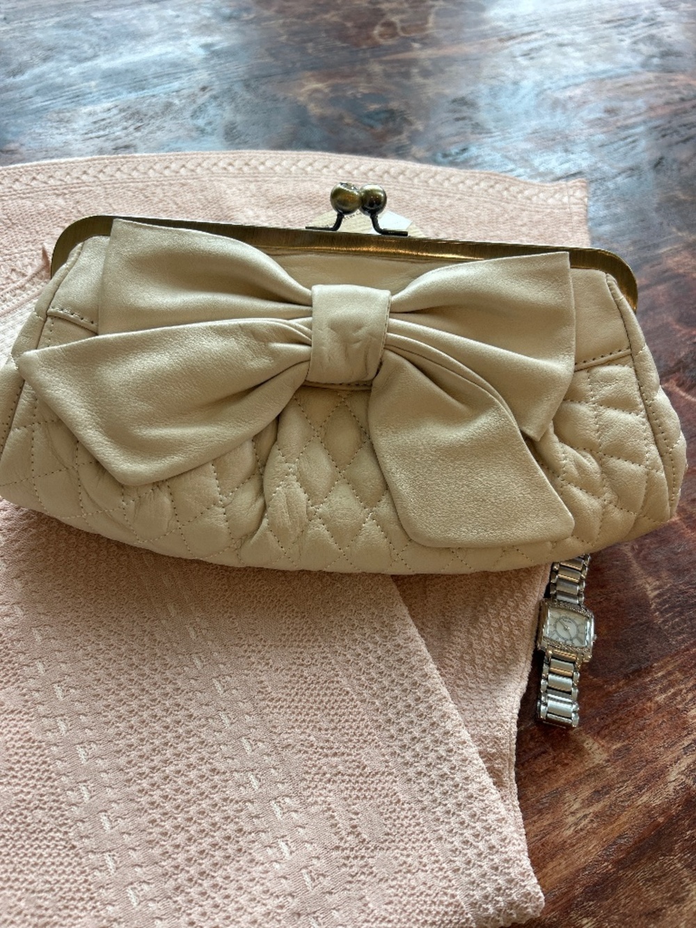 Leather Rebecca Taylor Bow Clutch